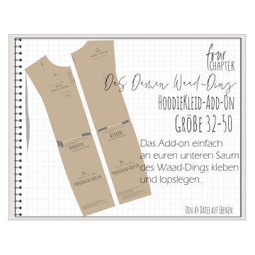E-Book Four Chapter Add on für Waad-Ding Damen Hoodiekleid
