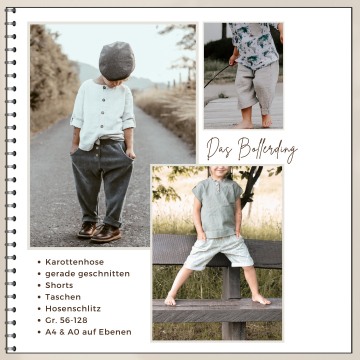 Patron pantalon enfant pdf Das Bollerding Four Chapter, en allemand