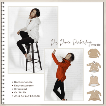 E-book Four Chapter Das geknotete Damen Drüberding Hoodie, Duits