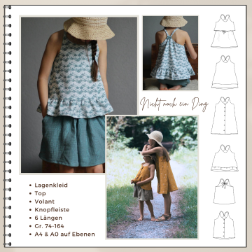 Patron top / robe enfant pdf 'Nicht noch ein Ding' Four Chapter, en allemand