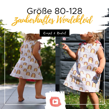 Patron robe enfant pdf Zauberhaftes Wendekleid Knopf und Nadel, en allemand