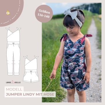 Patron jumper enfant Maxi pdf Lindy avec pantalon Lore & Belle, en allemand