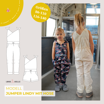 Patron jumper enfant pdf Lindy avec pantalon 86-140 Bundle Lore & Belle, en allemand