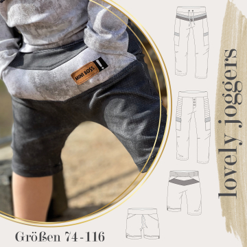Patron pantalon / short enfant pdf lovely joggers Mini LovelySewDesign, en allemand