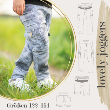 Patron pantalon / short enfant pdf lovely joggers Maxi LovelySewDesign, en allemand