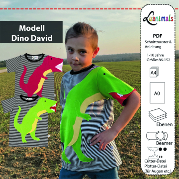 E-Book Luanimals Dino David  T-Shirt Kids