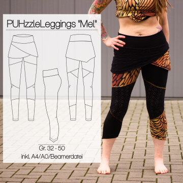 E-Book patron leggings puzzle femme Mel ManjiPuh, en allemand