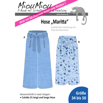 Ebook patron pantalon femme Maritta Miou Miou, en allemand