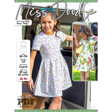 Ebook patron robe enfant Poly Miss Doodle H1016, en français