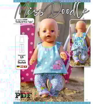 Patron vêtements de poupée pdf Lyla Miss Doodle H1084, en français