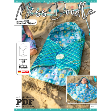 Patron sac de couchage pour poupée pdf Skipper Miss Doodle H1085, en français