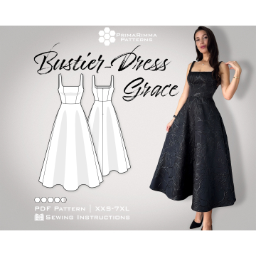 E-book PrimaRimma Bustier Jurk Dames Grace, Duits/Engels