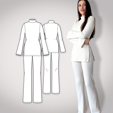 Patron tenue cocooning femme pdf FIONA PrimaRimma, en allemand & en anglais