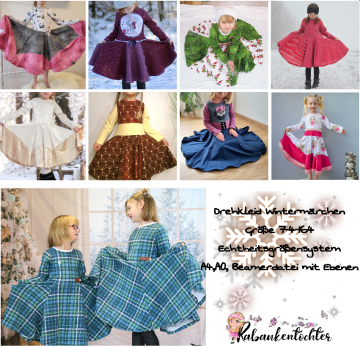 Ebook patron robe enfant Wintermärchen Rabaukentochter, en allemand