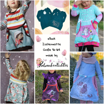 Ebook patron robe/tunique enfant Zuckerwatte Rabaukentochter, en allemand