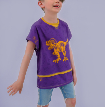 Patron t-shirt oversized enfant pdf AlldayDude Rosalieb & Wildblau, en allemand