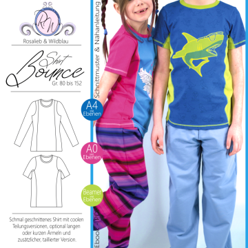 Patron t-shirt enfant pdf Bounce Shirt Rosalieb & Wildblau, en allemand