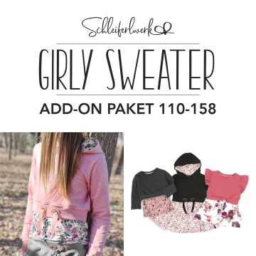 Ebook patron supplément sweat long enfant Girly Schleiferlwerk, taille 110- 158, en allemand