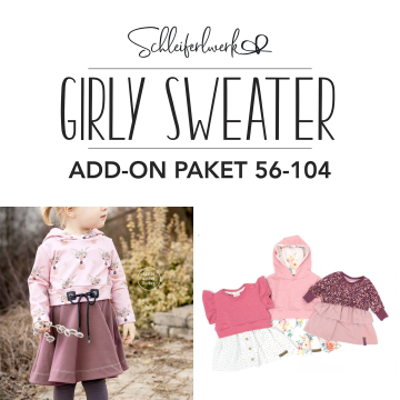 Ebook patron supplément sweat long enfant Girly Schleiferlwerk, taille 56- 104, en allemand