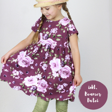 Ebook patron robe enfant Curved Dress Schneiderline, avec format vidéoprojecteur, en allemand