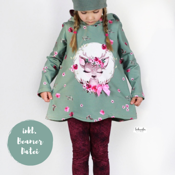 Ebook patron sweat-shirt enfant Schneiderline, pour vidéoprojecteur, en allemand