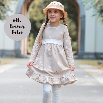 Ebook patron robe enfant Lace Dress Schneiderline, vidéoprojecteur, en allemand