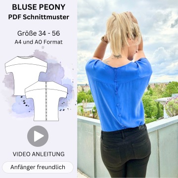 E-book Sew4Me Dames Blouse Peony, Duits