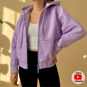 Patron veste sweat femme pdf Henri Sewingmachina, en allemand & en anglais