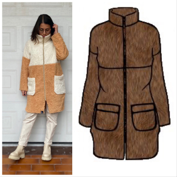 E-Book Simi-Jo Damen Oversize Zipper Cardigan
