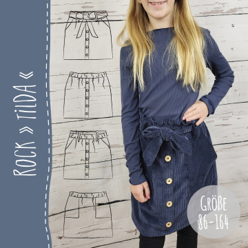 Patron jupe enfant pdf Tilda Snygges, en allemand