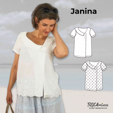 E-book TOSCAminni Schnittmanufaktur Dames Blouse Janina, Duits