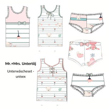 Patron sous-vêtements fille & garçon pdf Mr. & Mrs. Undertöj TOSCAminni Schnittmanufaktur, en allema