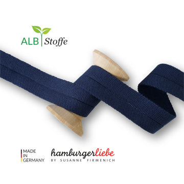 Biais coton tricoté Edge Me Albstoffe, bleu marine