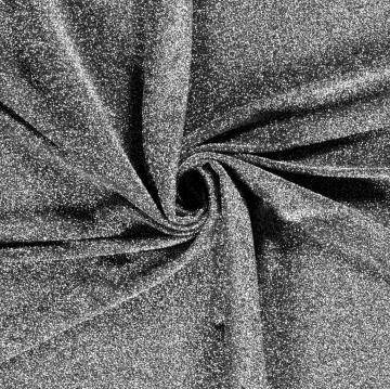 Tissu jersey polyester brillant stretch, noir