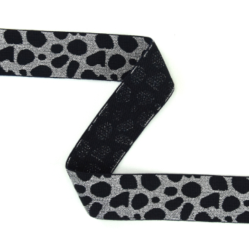 Elastische band luipaard, zilver