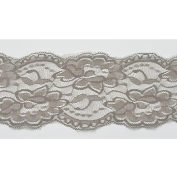 Ruban dentelle élastique 10cm, taupe