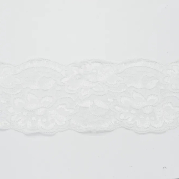 Ruban dentelle élastique 10cm, blanc