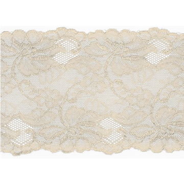 Ruban dentelle élastique 10cm, blanc cassé