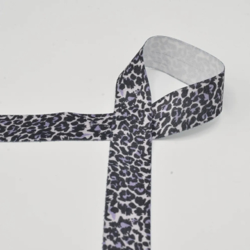 Biais couture élastique Léopard Animal Print, lilas