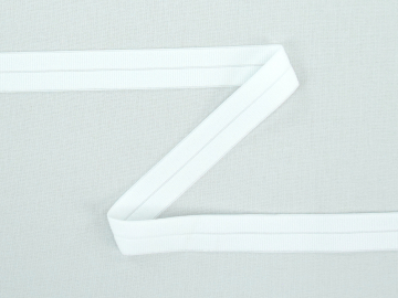 Biais couture élastique 2cm, côtelé, blanc