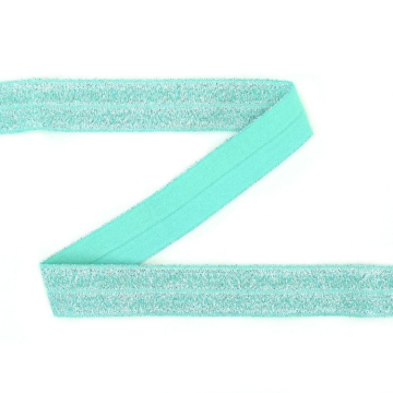 Biais couture élastique 2cm, Lurex, menthe