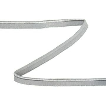 Elastisches glänzendes Paspelband, graubraun 10 mm