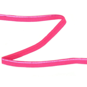 Elastisches glänzendes Paspelband, pink 10 mm