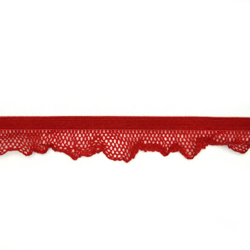 Elastisches Rüschenband, rot