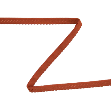 Elastisches Spitzen-Einfassband mit Stickerei rostorange 12 mm