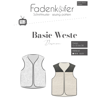 Paper pattern Fadenkäfer Basic Weste, women, German