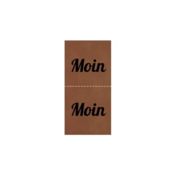 Étiquette pliable en similicuir Moin