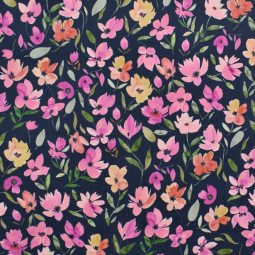 Fine Corduroy flowers, navy blue