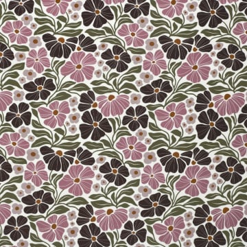 Fine Corduroy Flower Garden, off white