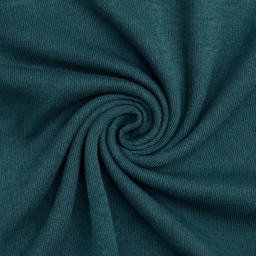Tissu jersey maille tricot fin Claire, bleu pétrole